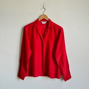 Vintage 80's SUSAN HUTTON Red Button-down Blouse
